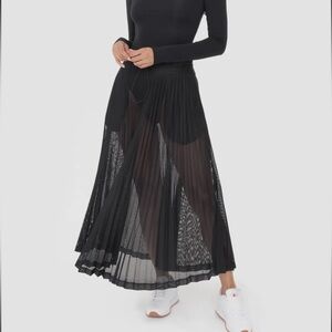 226 - Pleated Mesh MIDI Skirt
